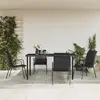 Image de vidaXL Ensemble à manger de jardin 5 pcs noir textilène et acier