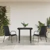 Image de vidaXL Ensemble à manger de jardin 3 pcs noir textilène et acier