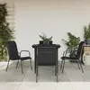 Image de vidaXL Ensemble à manger de jardin 5 pcs noir textilène et acier