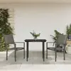 Image de vidaXL Ensemble à manger de jardin 3 pcs noir textilène et acier