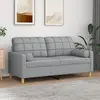 Image de vidaXL Canapé 2 places avec oreillers gris clair 140 cm tissu