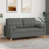 Image de vidaXL Canapé 2 places avec oreillers gris foncé 140 cm tissu