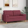 Image de vidaXL Canapé 2 places avec oreillers bordeaux 140 cm tissu