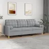 Image de vidaXL Canapé 3 places avec oreillers gris clair 180 cm tissu