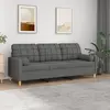 Image de vidaXL Canapé 3 places avec oreillers gris foncé 180 cm tissu
