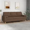 Image de vidaXL Canapé 3 places avec oreillers décoratifs marron 180 cm tissu