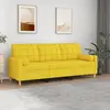 Image de vidaXL Canapé 3 places avec oreillers jaune clair 180 cm tissu