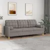 Image de vidaXL Canapé 3 places avec oreillers décoratifs taupe 180 cm tissu