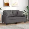 Image de vidaXL Canapé 2 places avec oreillers gris 120 cm similicuir
