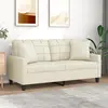 Image de vidaXL Canapé 2 places avec oreillers crème 140 cm similicuir