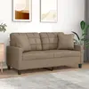 Image de vidaXL Canapé 2 places avec oreillers cappuccino 140 cm similicuir