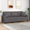 Image de vidaXL Canapé 3 places avec oreillers décoratifs gris 180cm similicuir