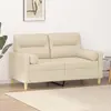Image de vidaXL Canapé 2 places avec oreillers décoratifs crème 120 cm tissu
