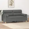 Image de vidaXL Canapé 2 places avec oreillers gris foncé 140 cm tissu