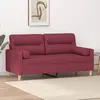 Image de vidaXL Canapé 2 places avec oreillers bordeaux 140 cm tissu