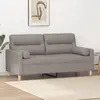 Image de vidaXL Canapé 2 places avec oreillers décoratifs taupe 140 cm tissu