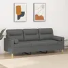 Image de vidaXL Canapé 3 places avec oreillers gris foncé 180 cm tissu
