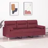 Image de vidaXL Canapé 3 places avec oreillers décoratifs bordeaux 180 cm tissu