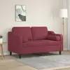 Image de vidaXL Canapé 2 places avec oreillers bordeaux 120 cm tissu