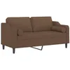 Image de vidaXL Canapé 2 places avec oreillers décoratifs marron 140 cm tissu