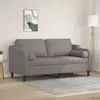 Image de vidaXL Canapé 2 places avec oreillers décoratifs taupe 140 cm tissu