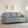 Image de vidaXL Canapé 3 places avec oreillers gris clair 180 cm tissu