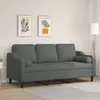 Image de vidaXL Canapé 3 places avec oreillers gris foncé 180 cm tissu