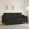 Image de vidaXL Canapé 3 places avec oreillers décoratifs noir 180 cm tissu