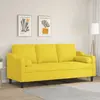 Image de vidaXL Canapé 3 places avec oreillers jaune clair 180 cm tissu