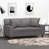 Image de vidaXL Canapé 2 places avec oreillers gris 120 cm similicuir