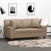Image de vidaXL Canapé 2 places avec oreillers cappuccino 120 cm similicuir