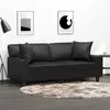 Image de vidaXL Canapé 2 places avec oreillers décoratifs noir 140cm similicuir