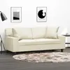 Image de vidaXL Canapé 2 places avec oreillers crème 140 cm similicuir