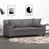 Image de vidaXL Canapé 2 places avec oreillers décoratifs gris 140cm similicuir