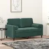 Image de vidaXL Canapé 2 places avec oreillers vert foncé 120 cm velours