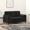 Image de vidaXL Canapé 2 places avec oreillers décoratifs noir 120 cm velours