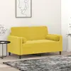 Image de vidaXL Canapé 2 places avec oreillers décoratifs jaune 120 cm velours