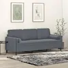 Image de vidaXL Canapé 3 places avec oreillers gris foncé 180 cm velours