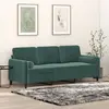 Image de vidaXL Canapé 3 places avec oreillers vert foncé 180 cm velours