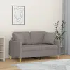 Image de vidaXL Canapé 2 places avec oreillers gris clair 120 cm tissu