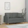 Image de vidaXL Canapé 2 places avec oreillers gris foncé 120 cm tissu