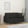 Image de vidaXL Canapé 2 places avec oreillers décoratifs noir 120 cm tissu