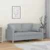 Image de vidaXL Canapé 2 places avec oreillers gris clair 140 cm tissu