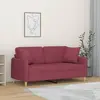 Image de vidaXL Canapé 2 places avec oreillers bordeaux 140 cm tissu