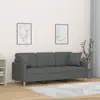 Image de vidaXL Canapé 3 places avec oreillers gris foncé 180 cm tissu
