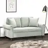 Image de vidaXL Canapé 2 places avec oreillers gris clair 120 cm velours
