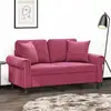 Image de vidaXL Canapé 2 places avec oreillers bordeaux 120 cm velours
