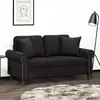 Image de vidaXL Canapé 2 places avec oreillers décoratifs noir 120 cm velours
