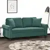Image de vidaXL Canapé 2 places avec oreillers vert foncé 140 cm velours