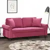 Image de vidaXL Canapé 2 places avec oreillers bordeaux 140 cm velours